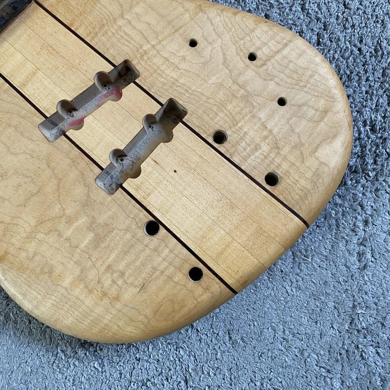 DIY 4 String Bass, Solid Ash Mahogany Body, Maple Wood Neck Through Project