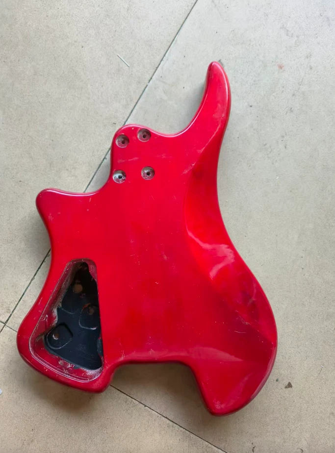 Cherry Burst Quilted Maple Top HH Headless Guitar Body DIY Project