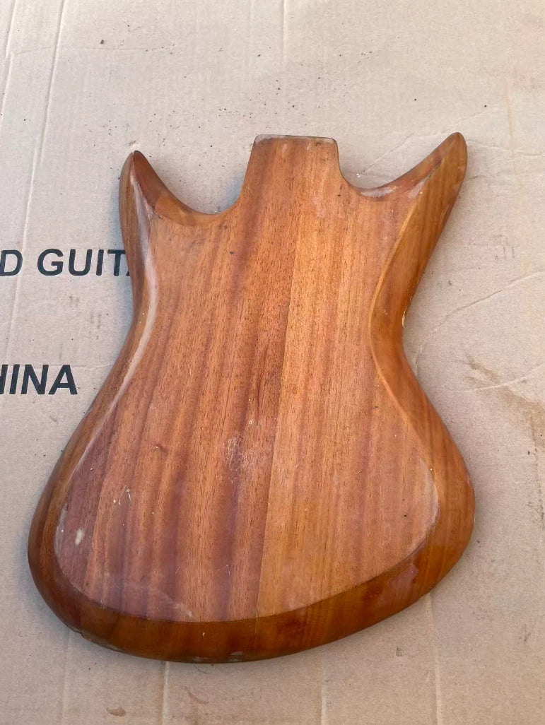 Natural Gloss Finish Mahogany Wood Guitar Body Fit Teisco Sharkfin DIY