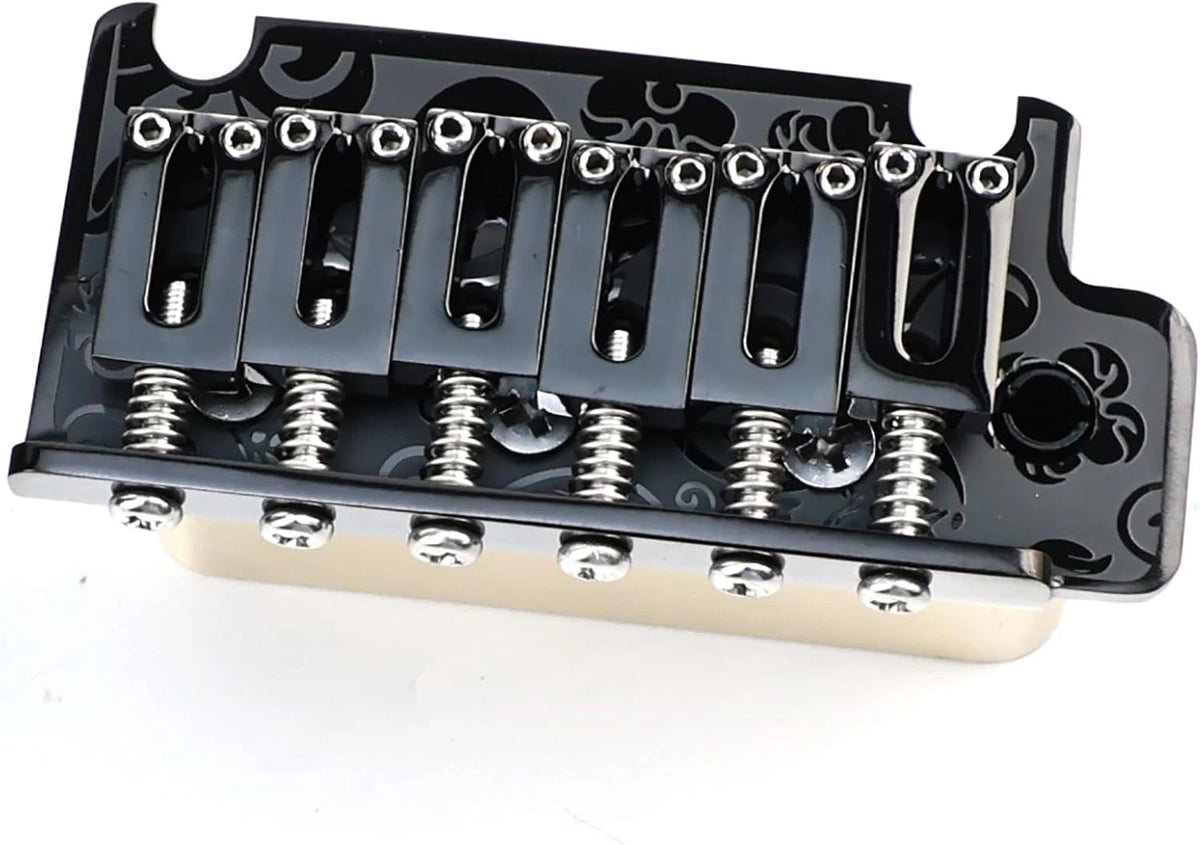 Black Vintage 2 Point Bridge Tremolo, Engraved Top Fit Strat ST