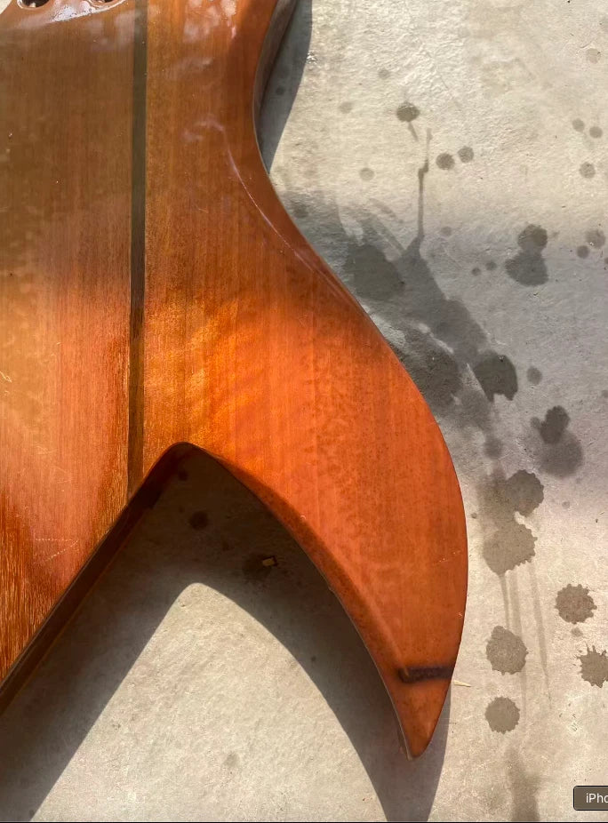 Vintage Mahogany Wood Guitar HH Body with Tiger Maple Fit BICH DIY Project