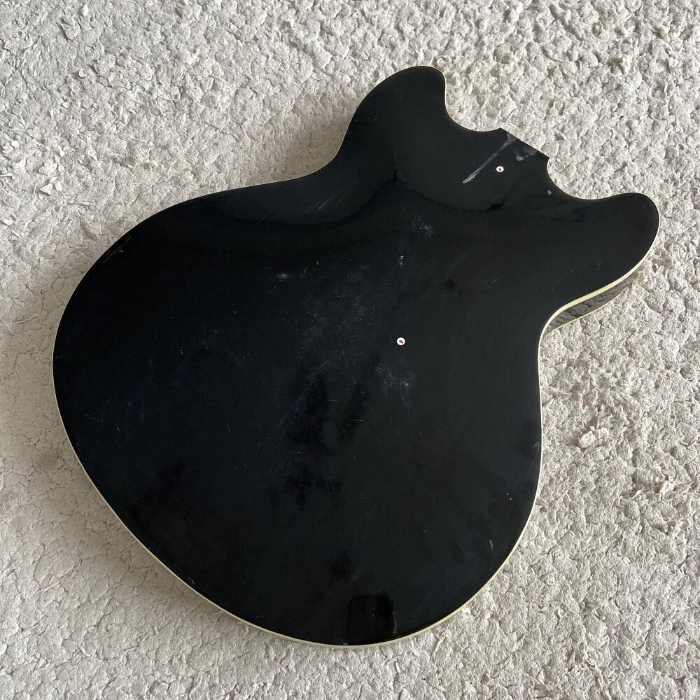 Tiger Maple Top Semi Hollow Jazz Guitar Body in Sunburst
