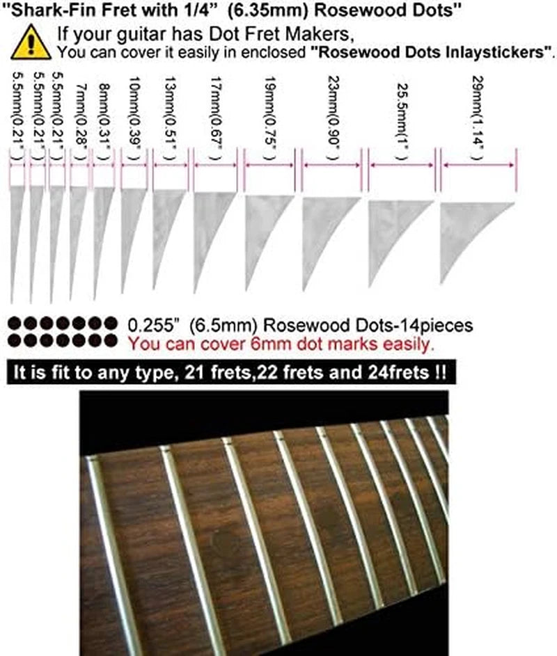 White Pearl Shark Fin Guitar Fretboard Fret Markers Inlay Stickers