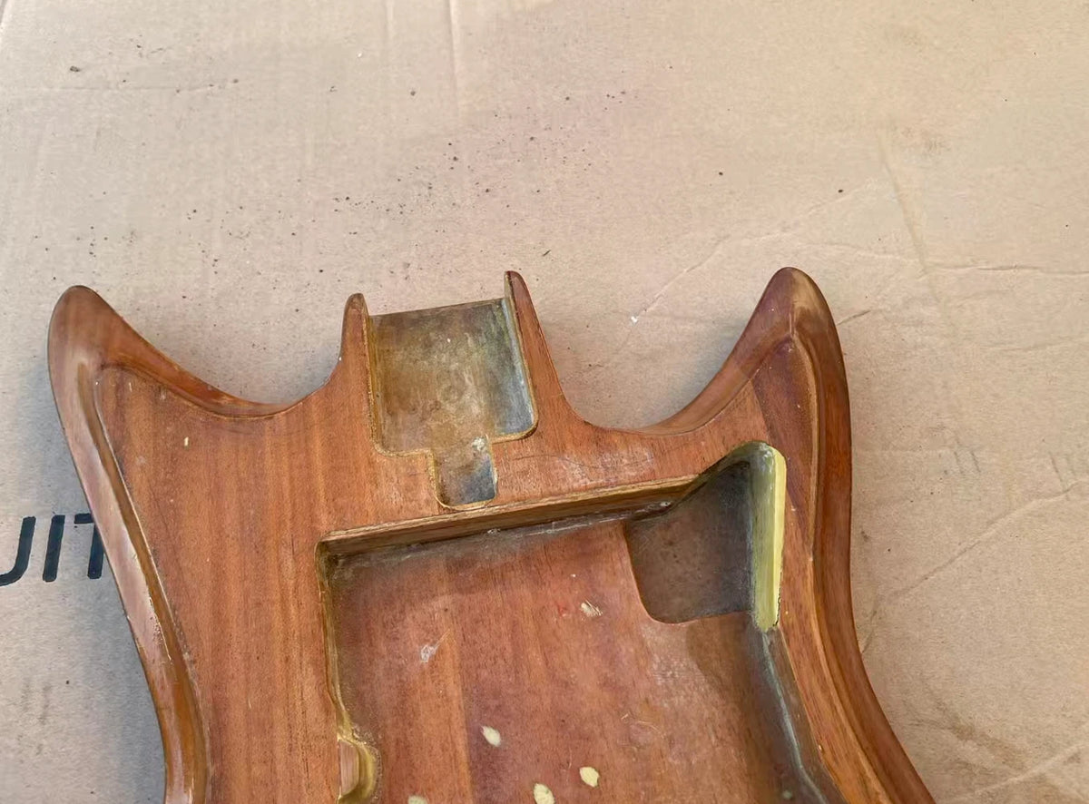 Natural Gloss Finish Mahogany Wood Guitar Body Fit Teisco Sharkfin DIY