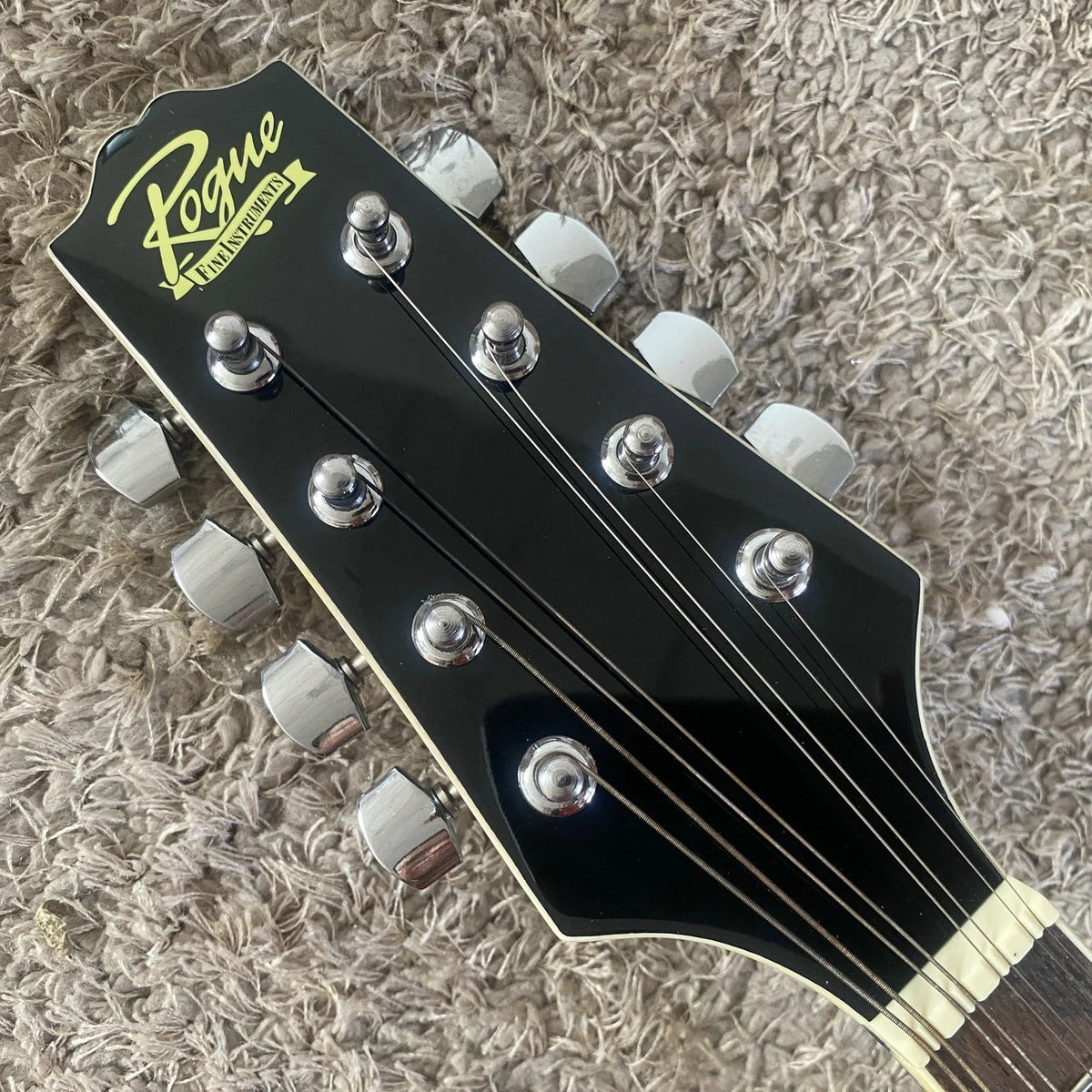 Black 8 String Mandolin, Mahogany Neck, Rosewood Fingerboard 20 Frets