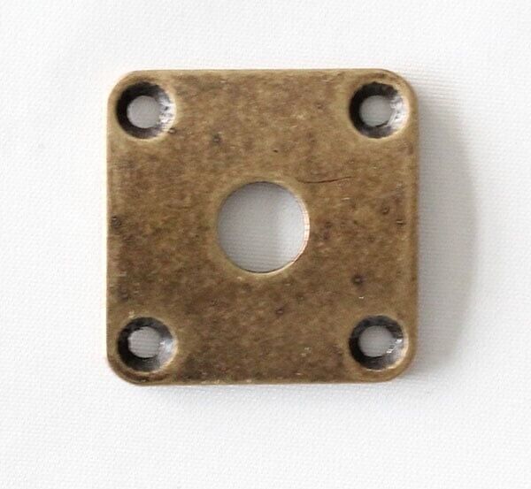 Aged Bronze Guitar Curved Squared Jack Plate Socket For Gibson Les Paul LP