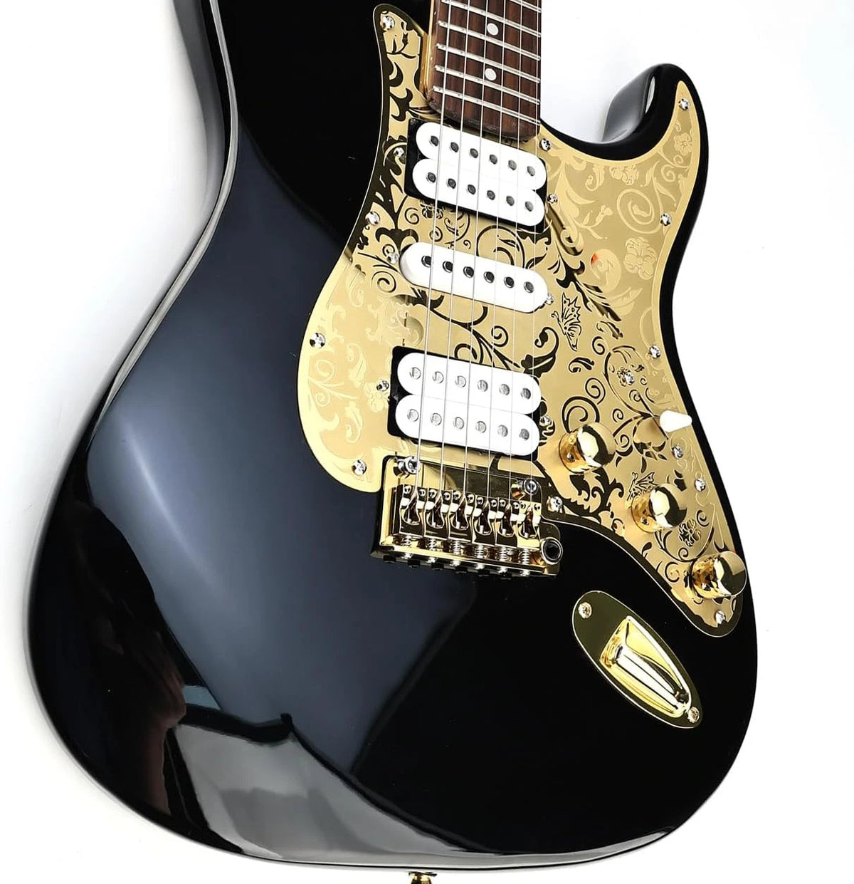 HSH Metal Guitar Pickguard Engraved Steel Scratch Plate Fit Stratocaster Strat