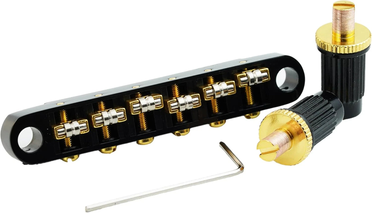 Black Roller Saddles Tune O Matic Guitar Bridge Fit Epiphone,Ibane<wbr/>z,Washburn,ESP