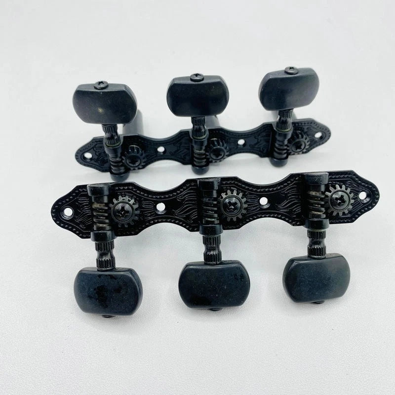 Classical Guitar Tuning Pegs 3R3L Machine Heads Keys in Black