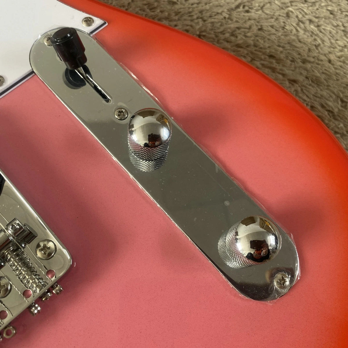 Pink Burst Electric Guitar, Basswood Body, Maple Neck