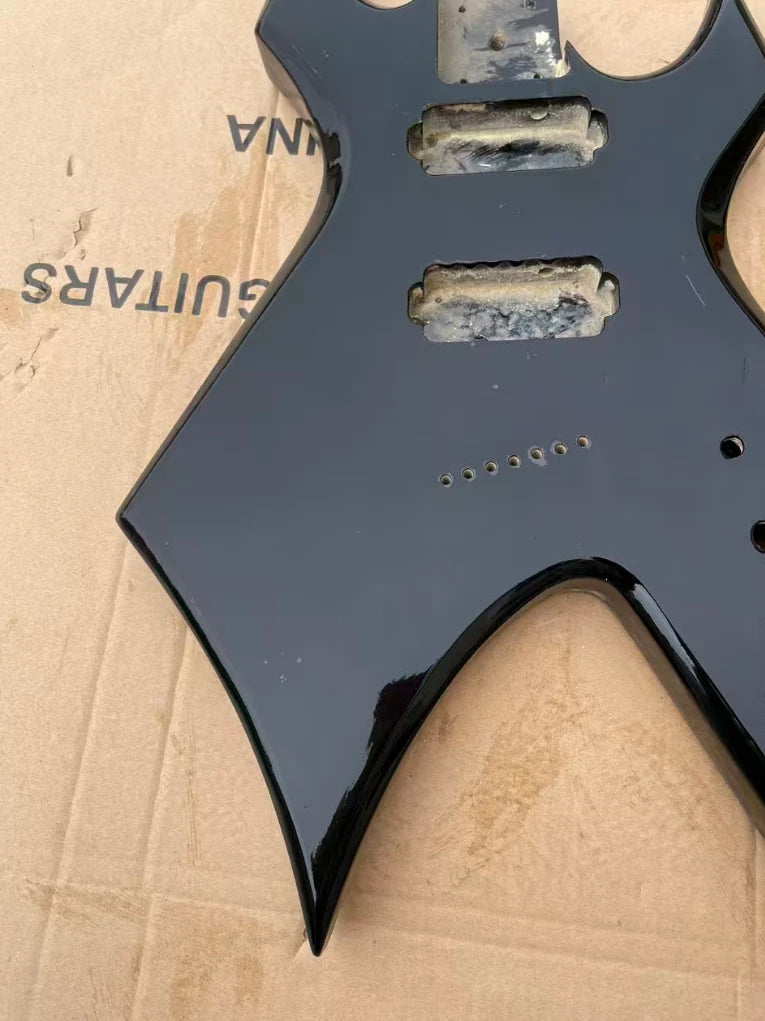 HH Glossy Black 7 String Guitar Body with String Through Bridge Fit Warlock