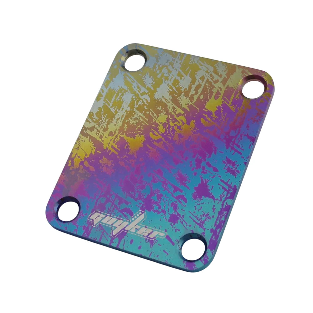 Rainbow Finish Titanium Guitar Bass Neck Plate Fit Fender,Ibanez,<wbr/>Peavey,Dean,LT<wbr/>D