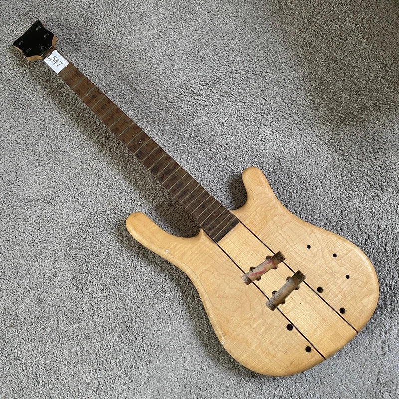 DIY 4 String Bass, Solid Ash Mahogany Body, Maple Wood Neck Through Project