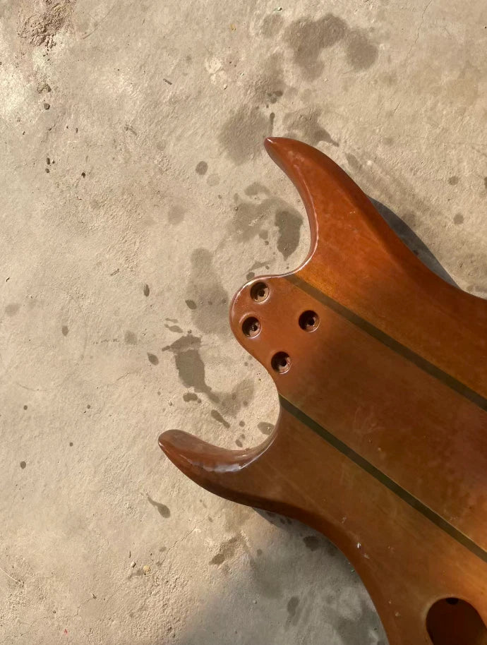 Vintage Mahogany Wood Guitar HH Body with Tiger Maple Fit BICH DIY Project