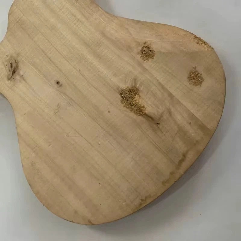 Solid-Wood Mini Single Cut Guitar Body, Unpainted Travel Blank
