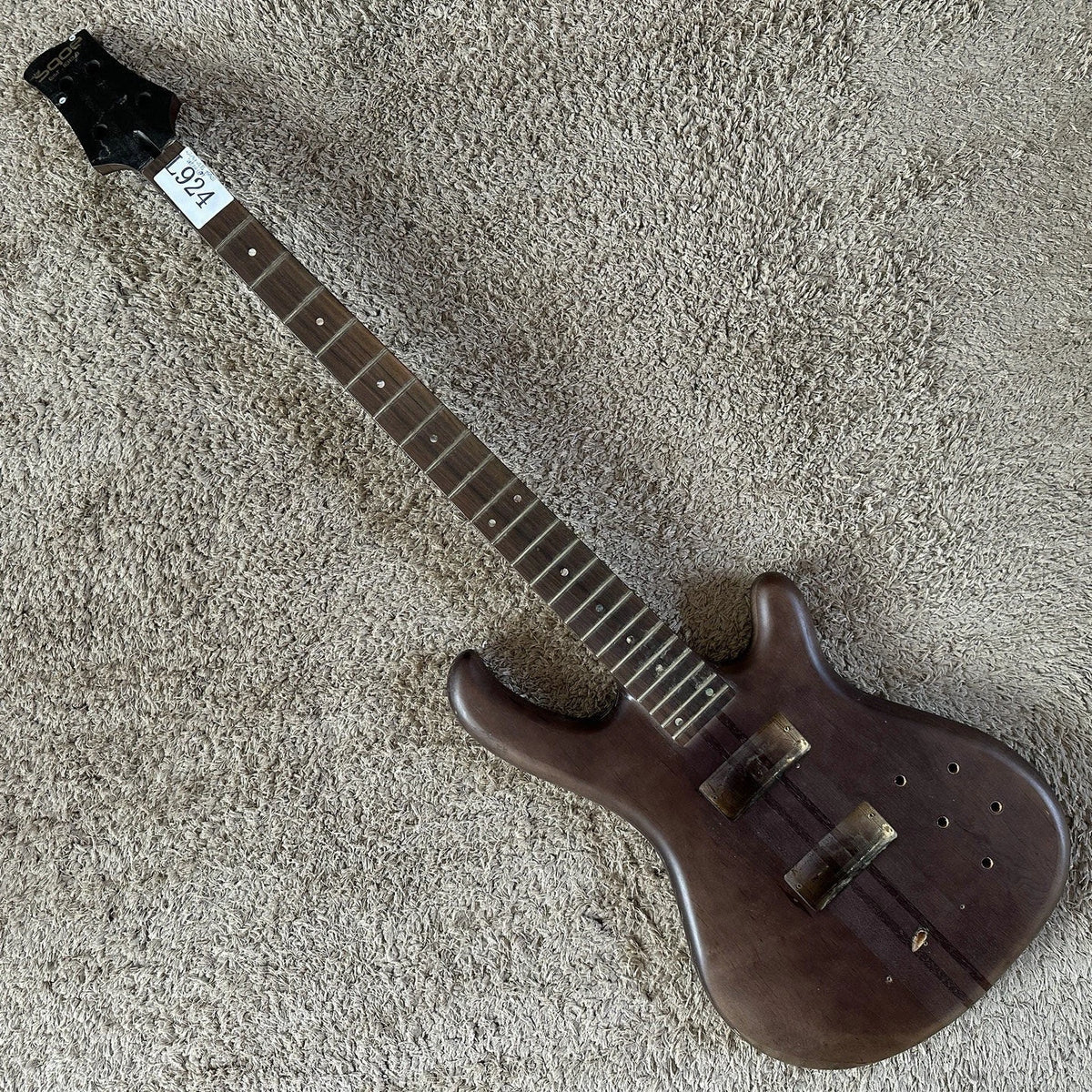 4-String Bass Guitar Neck, Alder Swamp Wood, 24-Fret Semi-Finished, Neck Through