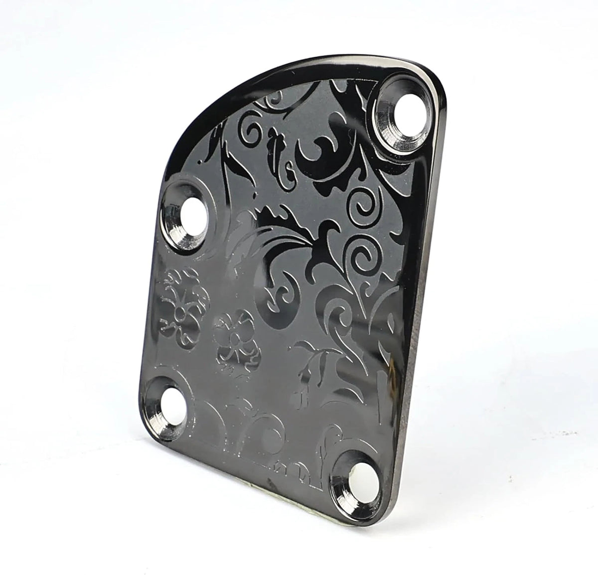 Silver Vintage Engraved Steel Guitar Bass Neck Plate Fit Strat Tele
