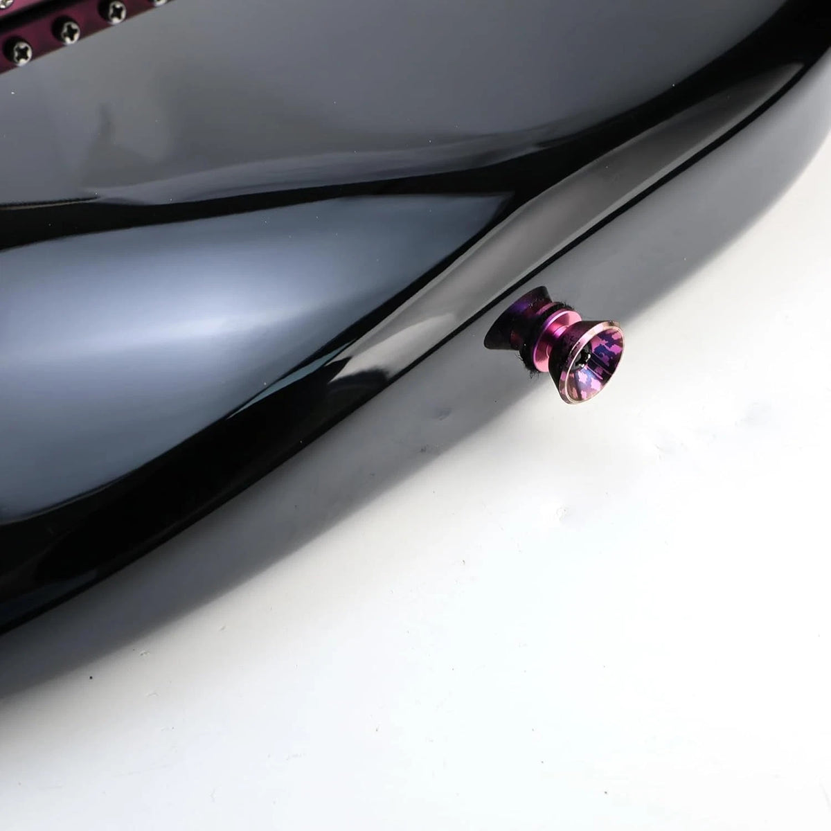 2pcs Splashed Purple Titanium Guitar Bass Strap Lock Buttons