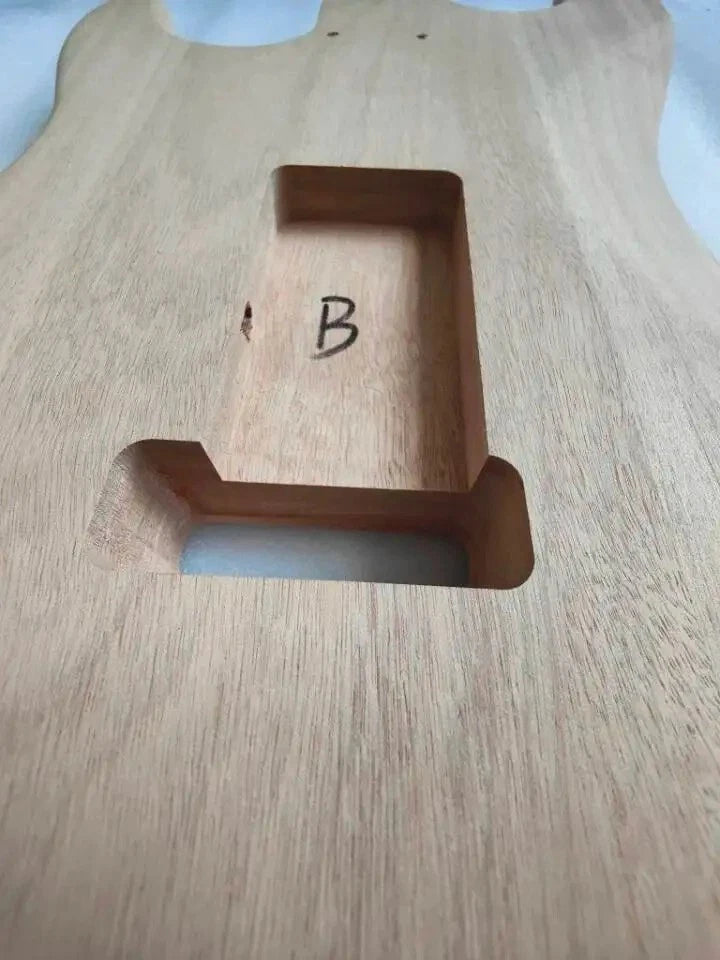 Mahogany Wood F Hole SSS Guitar Body Fit ST