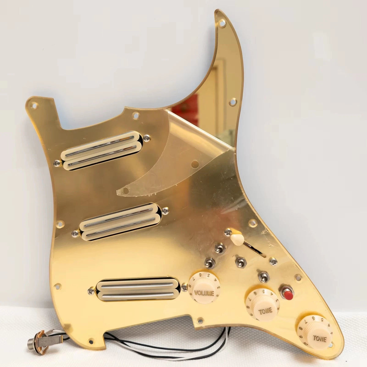 SSS Loaded Pickguard with Dual-Rail Mini Humbuckers Coil-Split Controls Fit ST