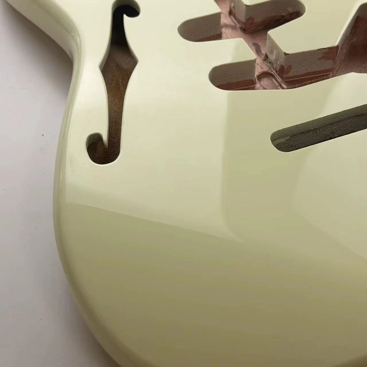 Semi Hollow Alder Guitar Body, Vintage Cream Fit ST