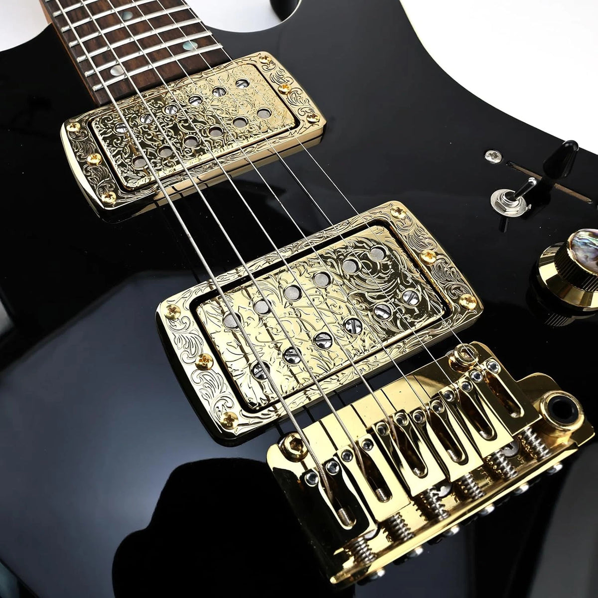 2pcs Engraved Guitar Humbucker Pickup Rings Frames Fit Les Paul LP