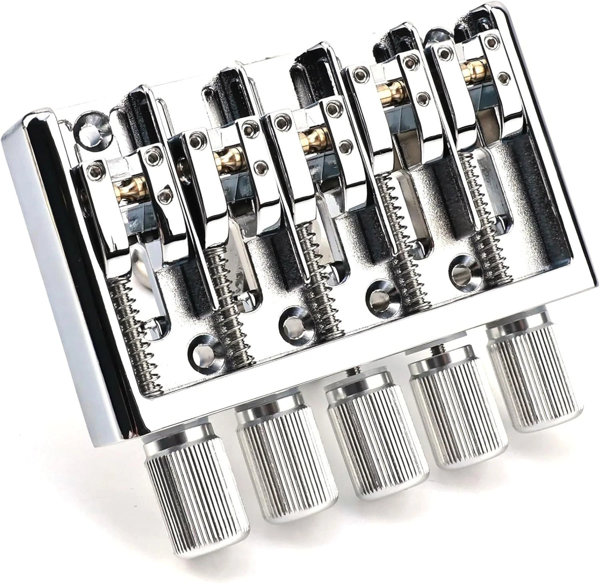 High Mass 5 String Headless Bass Bridge System in Chrome