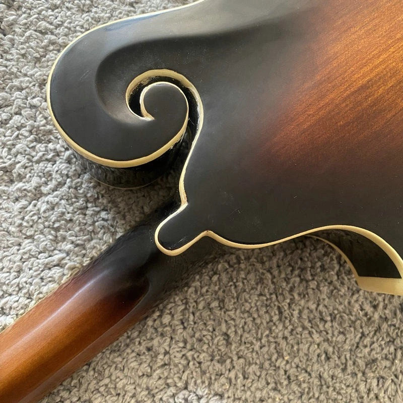 Sunburst Mahogany Wood 8 String Mandolin Body, Ebony Fingerboard Neck