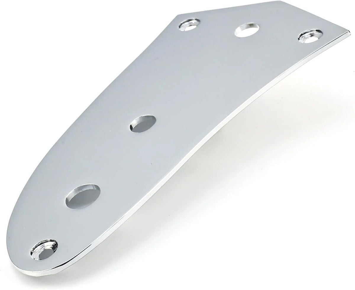 Chrome Metal Guitar Bottom Control Plate with Mounting Screws Fit Jaguar Guitars
