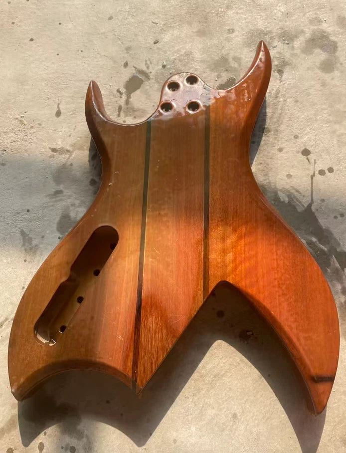 Vintage Mahogany Wood Guitar HH Body with Tiger Maple Fit BICH DIY Project