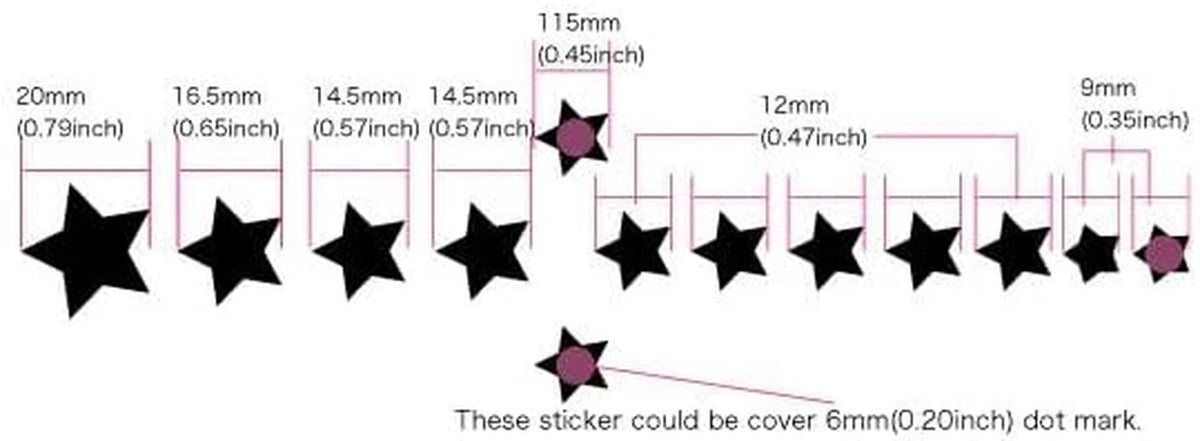 Glow in the Dark/Stars - Fret Markers for Guitars &amp; Bass/Sticker/D<wbr/>ecal by