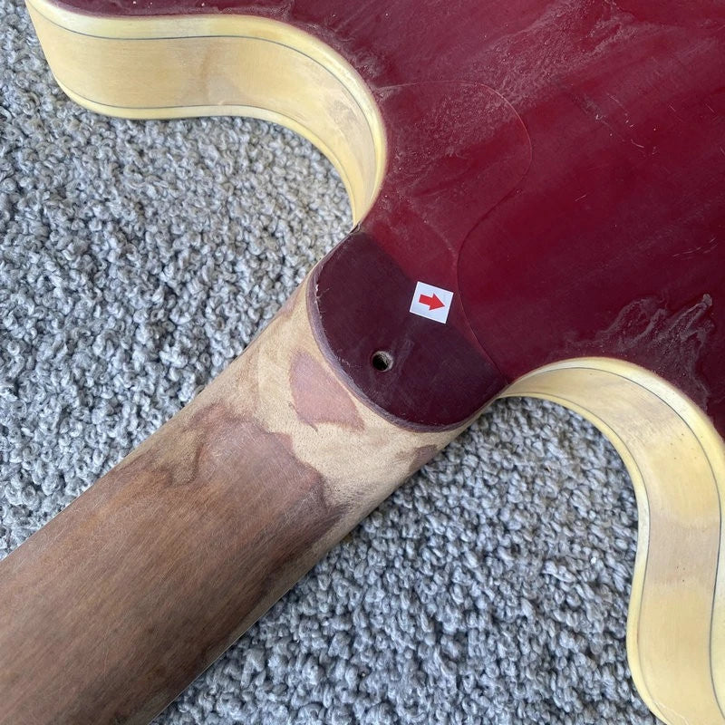 Red Semi Hollow Jazz Guitar Body and Neck, Rosewood Fingerboard