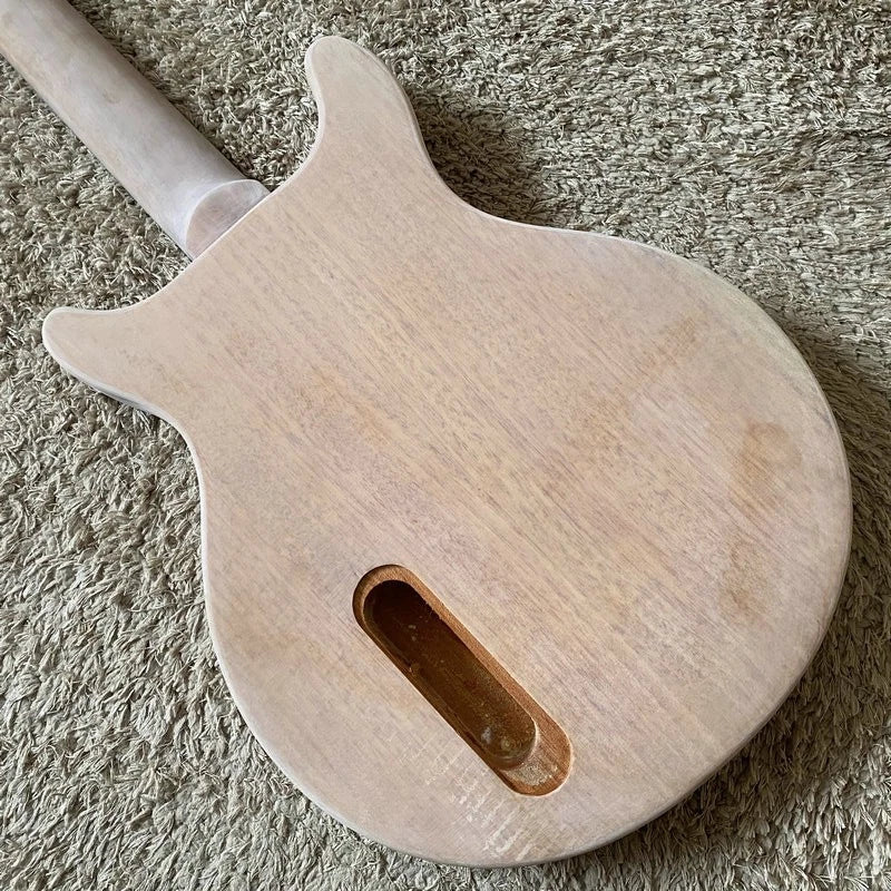 Mahogany Wood DIY Project Guitar Body Neck, Rosewood Fretboard