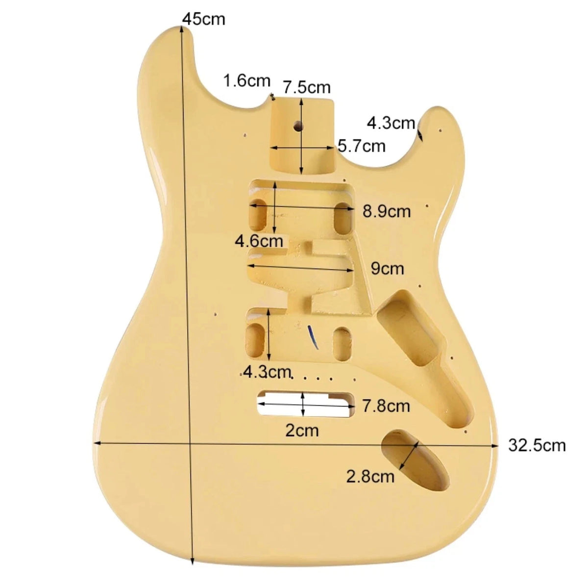 Milky Yellow Guitar Poplar Wood Body Fit Strat ST