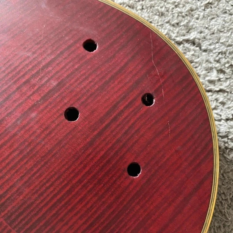 DeVille Red Tiger Maple Top Guitar Body, Rosewood Fingerboard Neck
