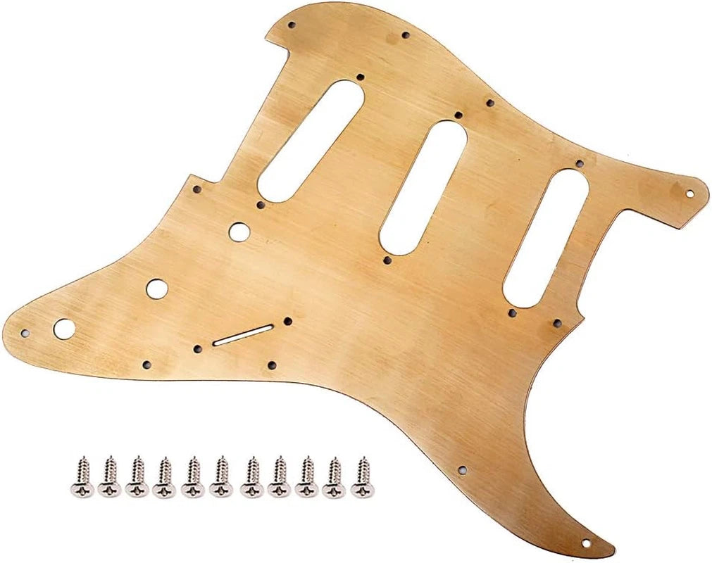 Brass Guitar SSS Pickguard Scratch Plate Fit Fender Stratocaster ST