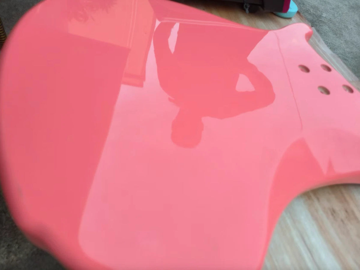 DIY Project Glossy Pink Bass Guitar Body
