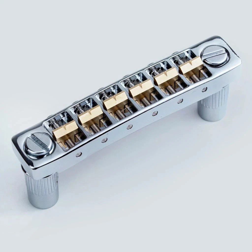 Chrome Guitar Aluminum Tune O Matic Bridge with Brass Saddles