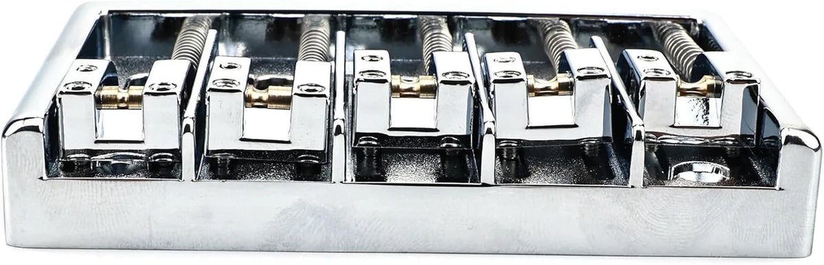 High Mass 5 String Headless Bass Bridge System in Chrome