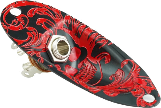 Red SkullHead Top Guitar Jack Plate Socket Fit Stratocaster Strat