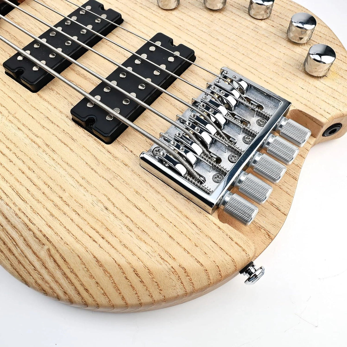 High Mass 5 String Headless Bass Bridge System in Chrome