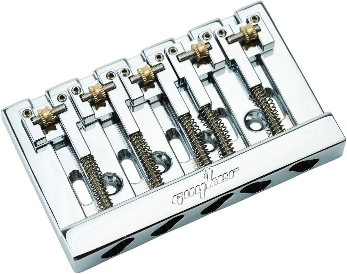 Chrome Adjustable 5 String Bass Bridge Brass Rollers Fit Fender,Ibanez,<wbr/>Washburn