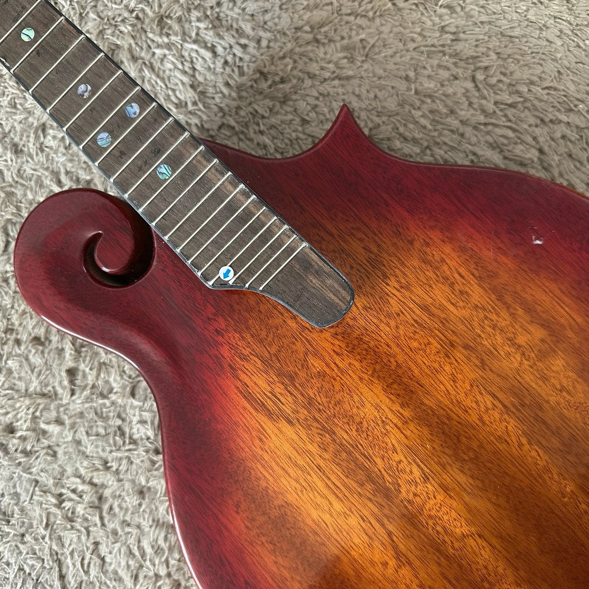 Cherry Burst Washburn 8 String Mandolin, Mahogany Veneer Top Body, 24 Frets