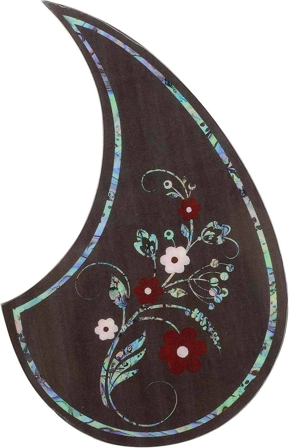 Wood Color Acoustic Guitar Pickguard with Abalone Inlay Top Roses