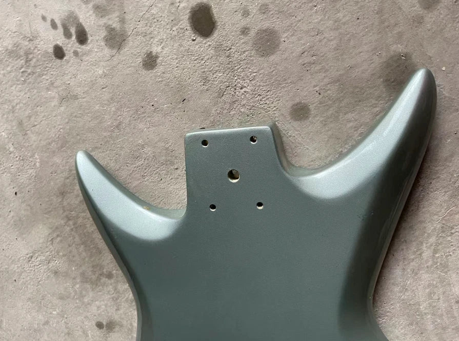 Metallic Gray Finish Guitar Solid Basswood Body Fit Teisco Sharkfin DIY Project