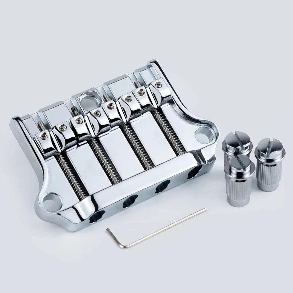 Chrome 3-Point 4-String Bass Bridge Tailpiece Fit Epi Bass