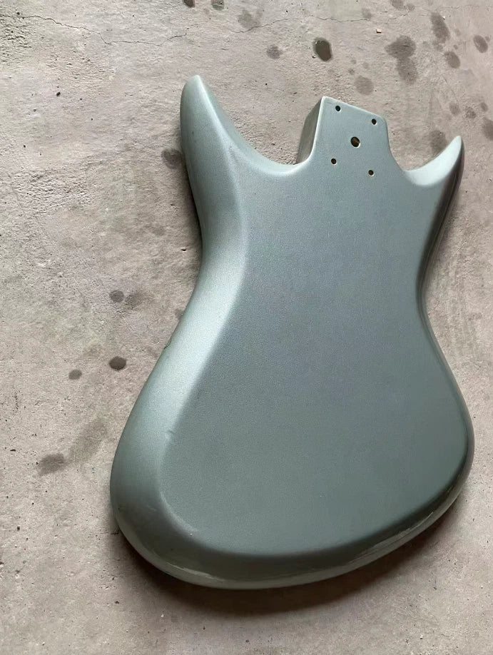 Metallic Gray Finish Guitar Solid Basswood Body Fit Teisco Sharkfin DIY Project