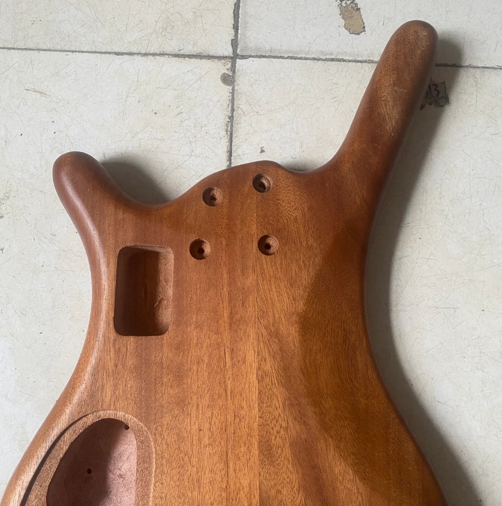 Zebra Wood Top Custom DIY Project Bass Guitar Mahogany Body