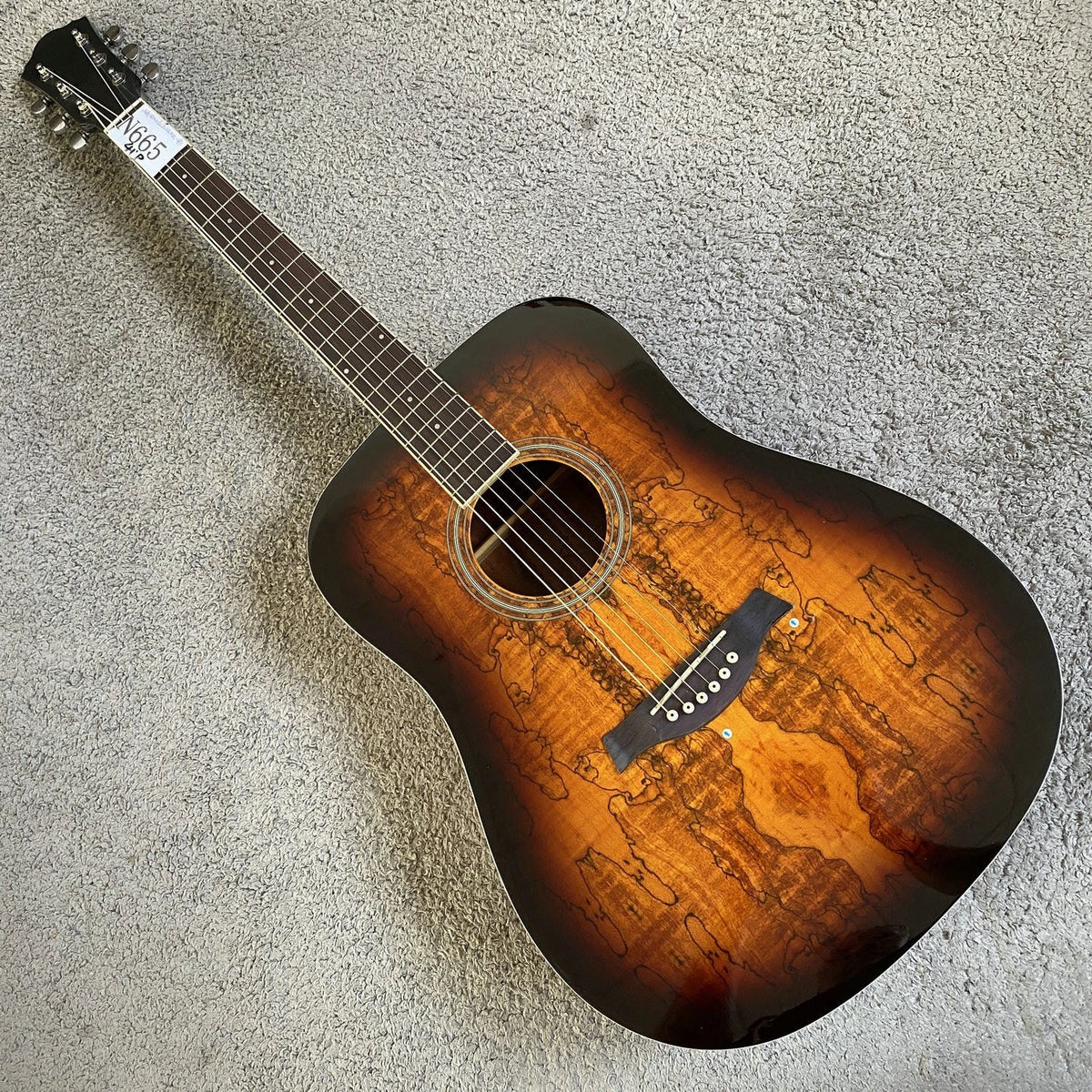 Acoustic Guitar, Black Wood Finish, Sunburst Finish, Mahogany Neck