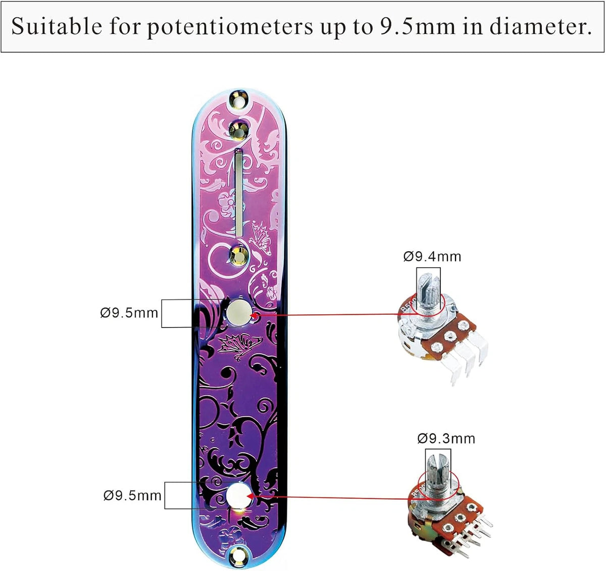 Rainbow Purple Engraved Guitar Control Plate Fit Telecaster Tele